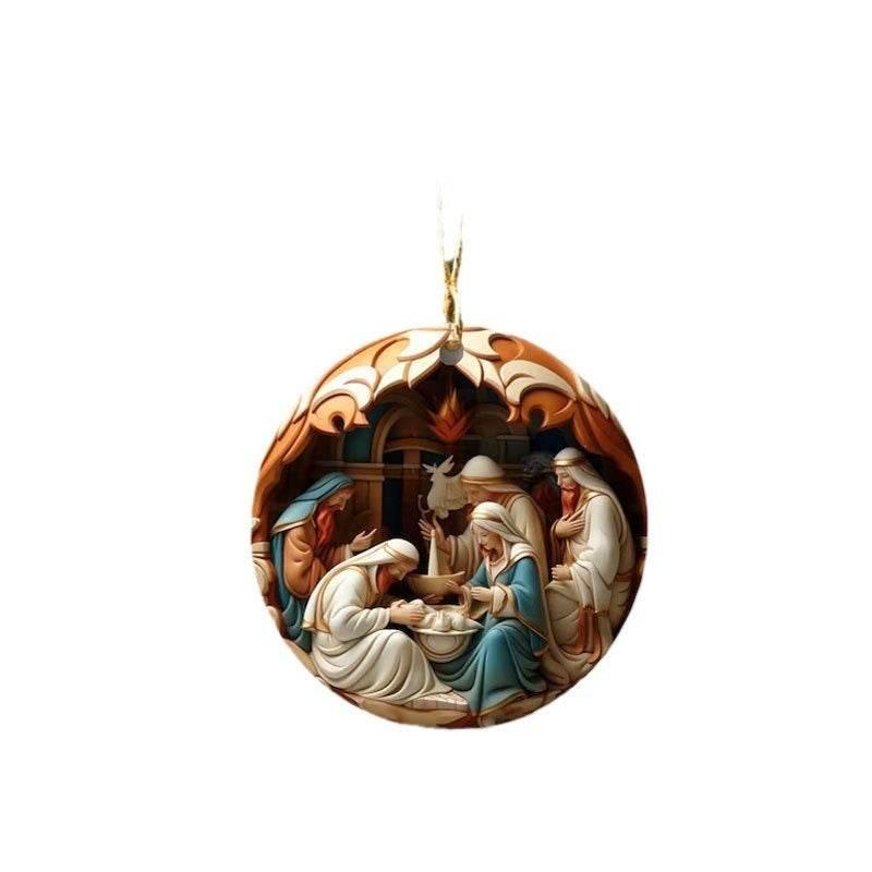 Christmas Acrylic Car Pendant Creative Holiday Decor - ZA-Zola