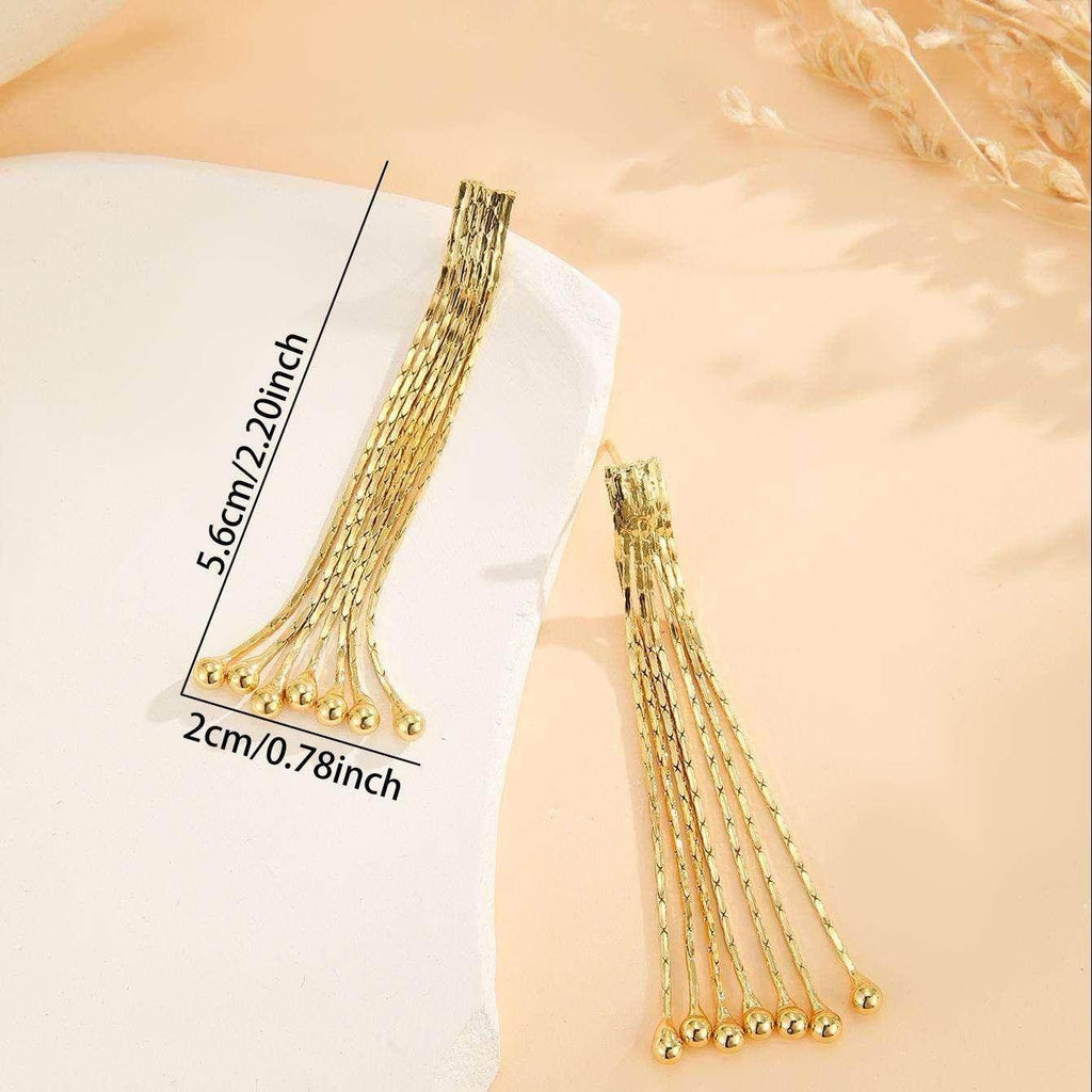 Gold Tassel Chain Earrings – Elegant Party Wear - ZA-Zola