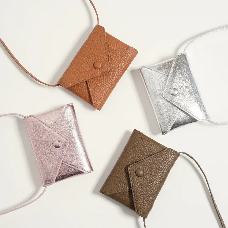 Leather Mini Crossbody Bag – Cowhide Envelope Card Bag - ZA-Zola
