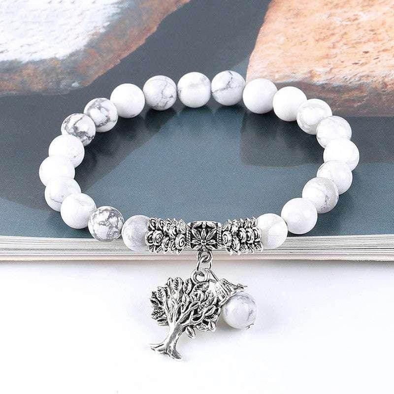 Vintage White Turquoise Bead Bracelet for Women - ZA-Zola