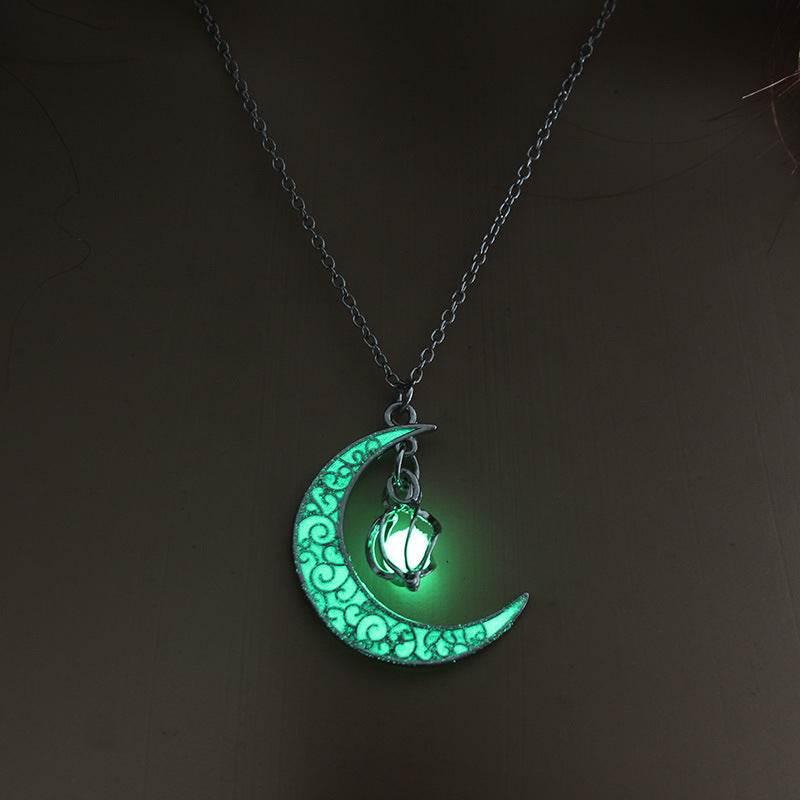 ZA-Zola Silver Glowing Pendant Necklace – Luminous Elegance UK - ZA-Zola