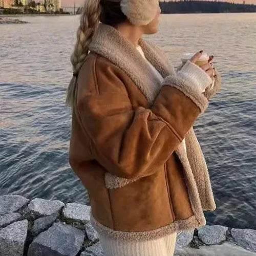 Lapel Woolen Coat with Pockets – Women’s Winter Jacket - ZA-Zola