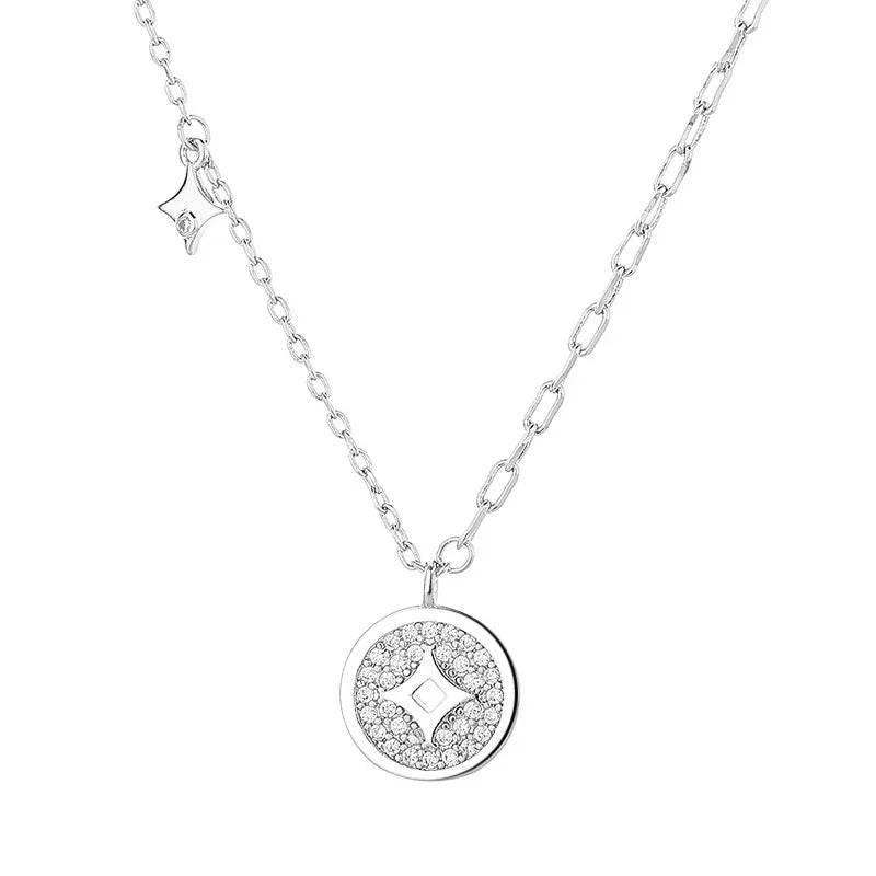 Chinese Style Copper Coin Pendant Necklace - ZA-Zola