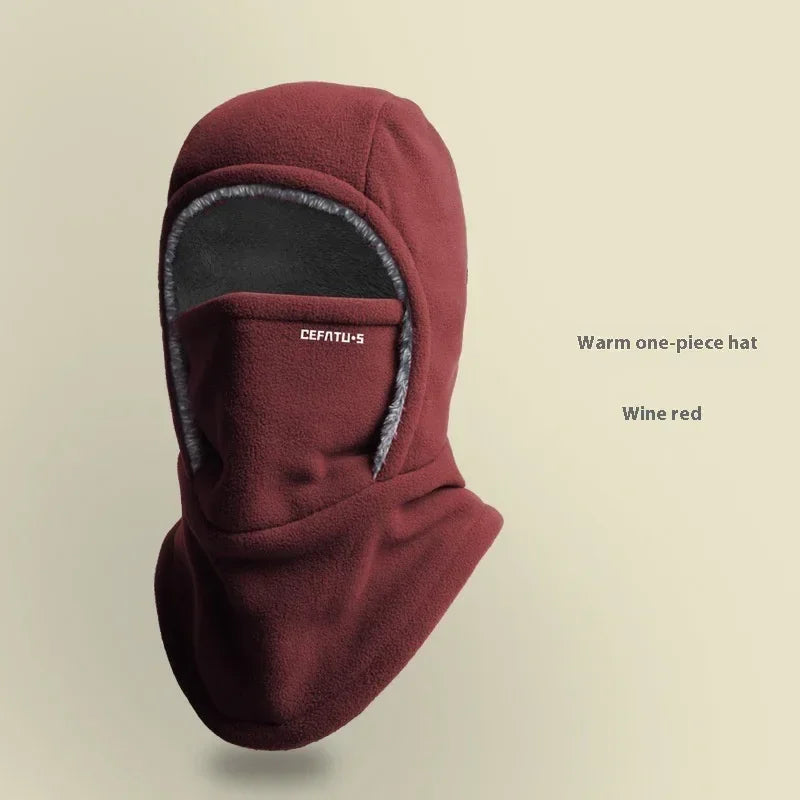 Winter Fleece Hooded Scarf – Windproof Thermal Face Mask Hat - ZA-Zola
