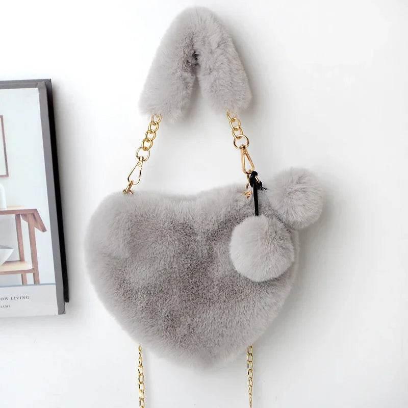 Soft Plush Heart Handbag | Valentine's Day Party Bag - ZA-Zola