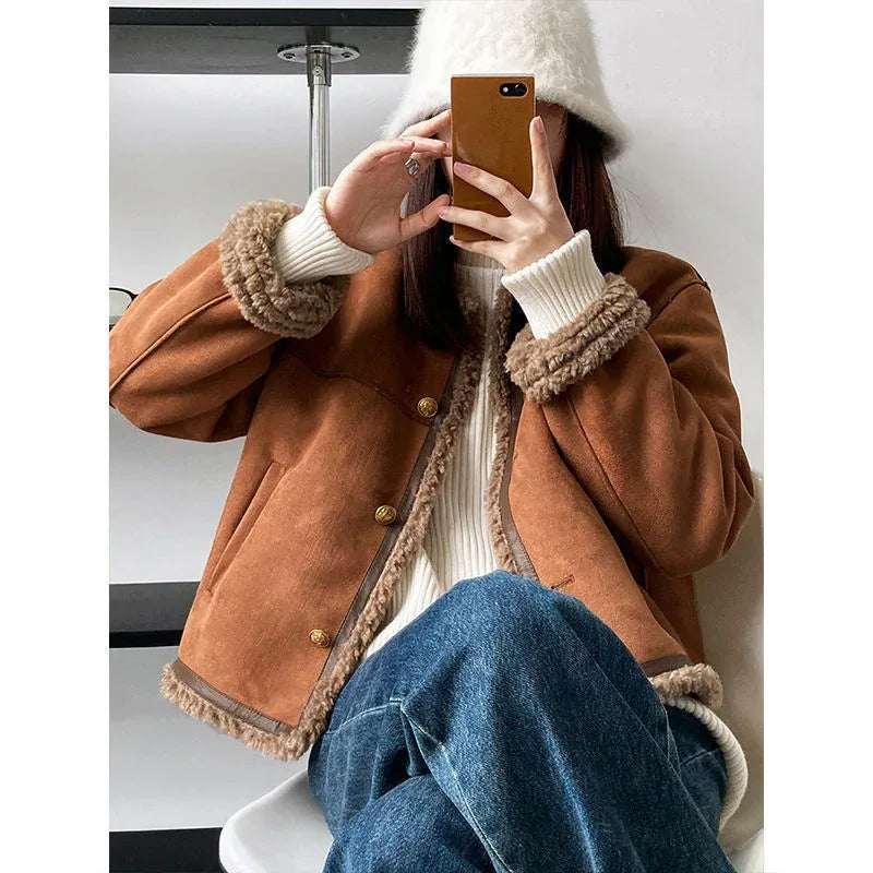 Lamb Plush Coat Women | Thick Winter Fur Jacket - ZA-Zola