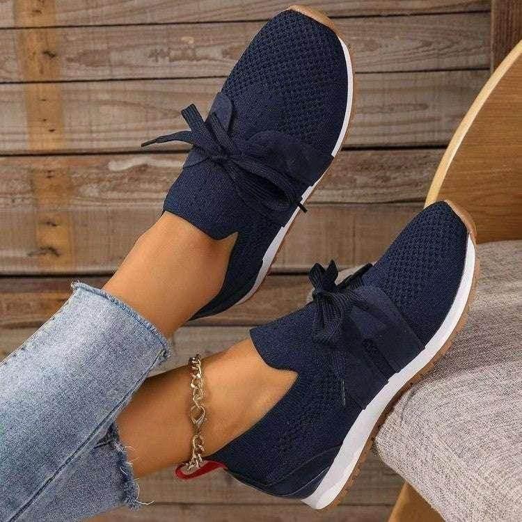 Breathable Lace Up Mesh Flats for Women – Comfy Style - ZA-Zola