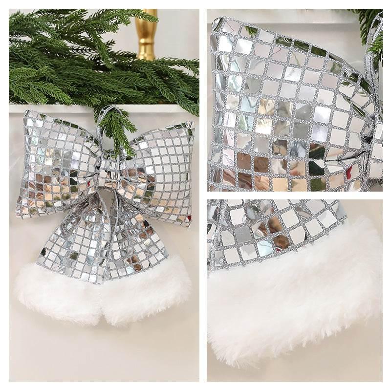 Mirror Bow Christmas Decoration for Tree | Gold, Silver & Red - ZA-Zola
