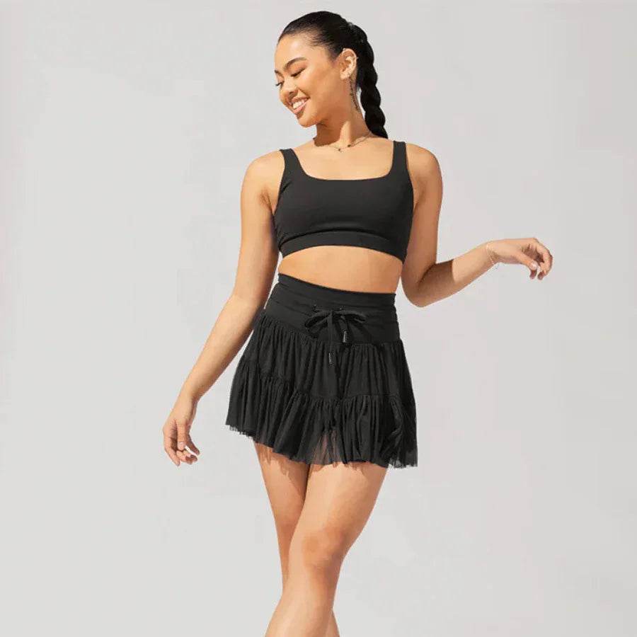 High-Waist Lace-Up Pleated Sports Skirt for Women - ZA-Zola
