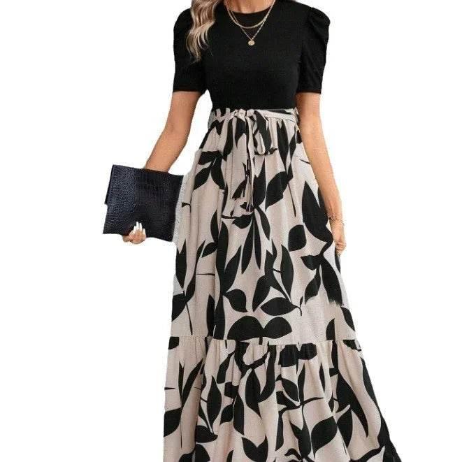 Elegant Floral A-Line Vacation Dress - ZA-Zola