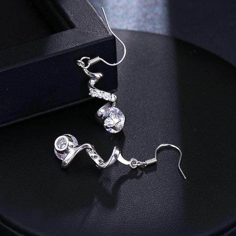Purple Zircon Spiral Hook Earrings for Women - ZA-Zola