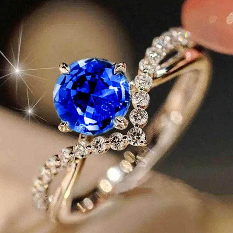 Zircon V-Shaped Ring for Women – Elegant Sparkle - ZA-Zola