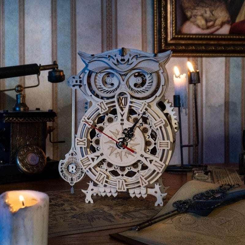 Robotime Rokr 3D Owl Wooden Clock Kit – Fun DIY Gift - ZA-Zola