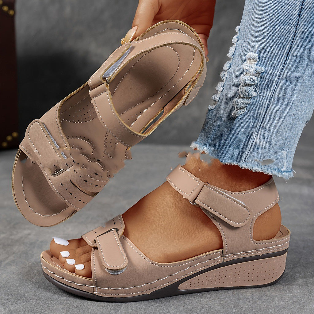 Women’s Plus Size Thick Sole Velcro Strap Comfort Sandals