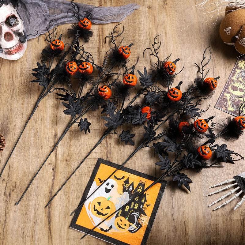 ZA-Zola Black Horror Pumpkin Twig Halloween Decor - ZA-Zola