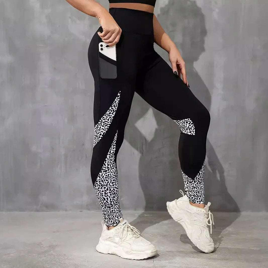 High Waist Color Contrast Yoga Leggings for Women - ZA-Zola