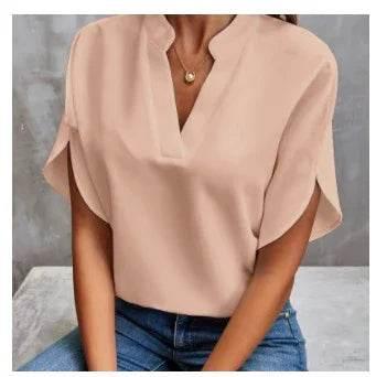 V-Neck Off-Shoulder Top – Elegant Women’s Style - ZA-Zola
