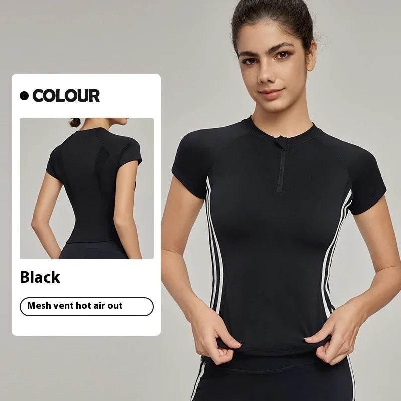 Slim Fit Yoga Top - Breathable & Stylish Summer Wear - ZA-Zola
