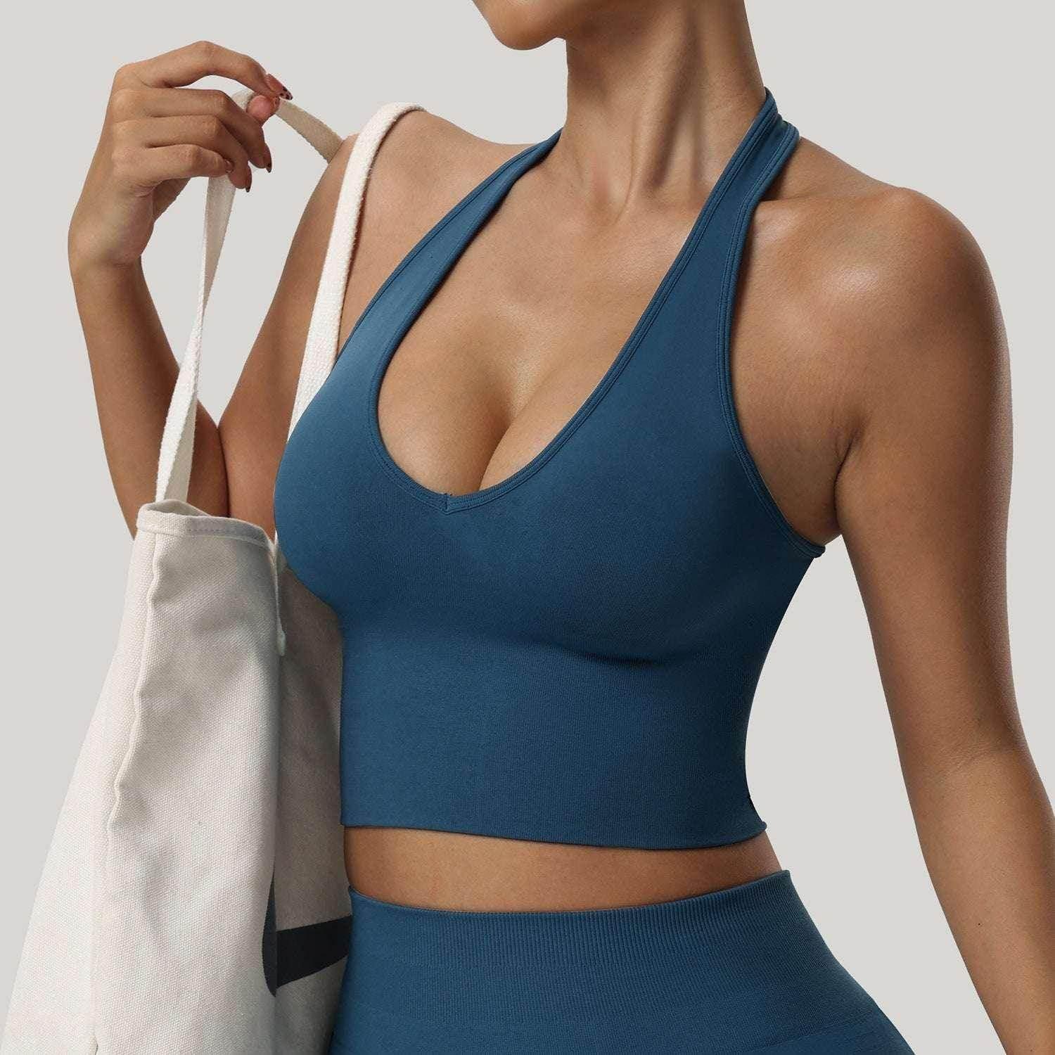 Women’s Seamless Halter Yoga Bra – Stylish & Supportive - ZA-Zola