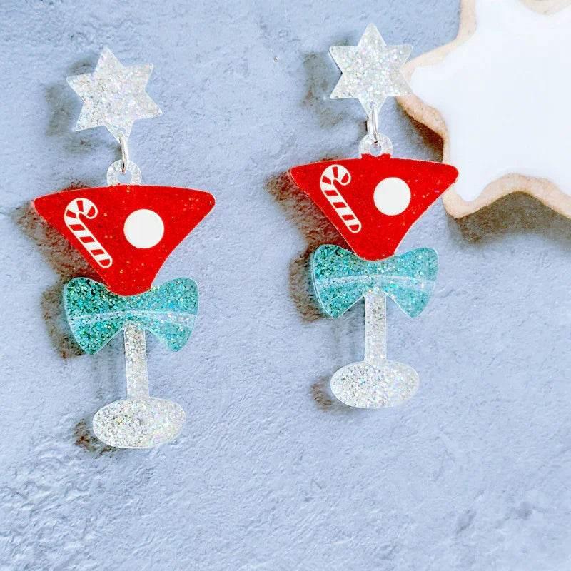 Sweet Rhinestone Christmas Tree Earrings – Festive Holiday Jewelry - ZA-Zola