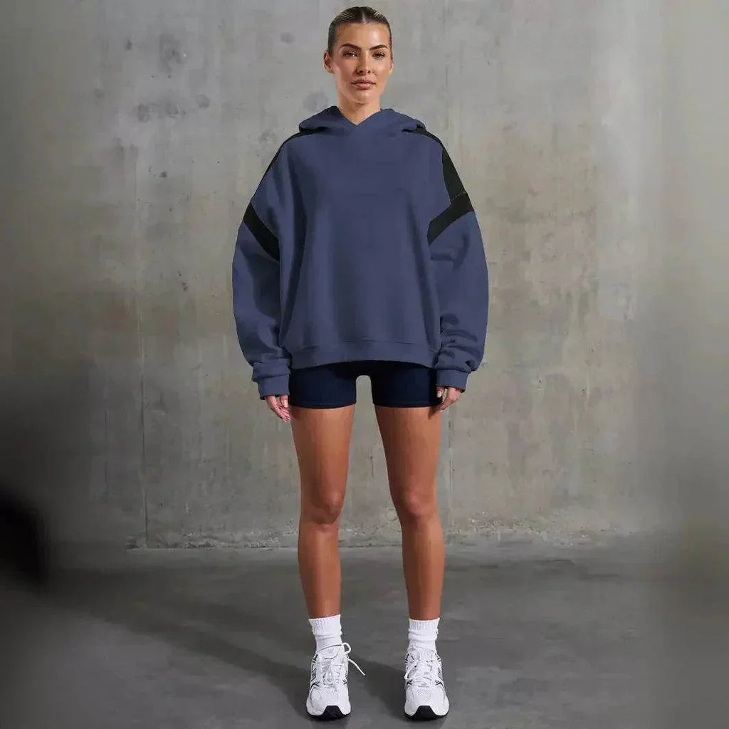 Contrast Drop Shoulder Hoodie for Women - ZA-Zola