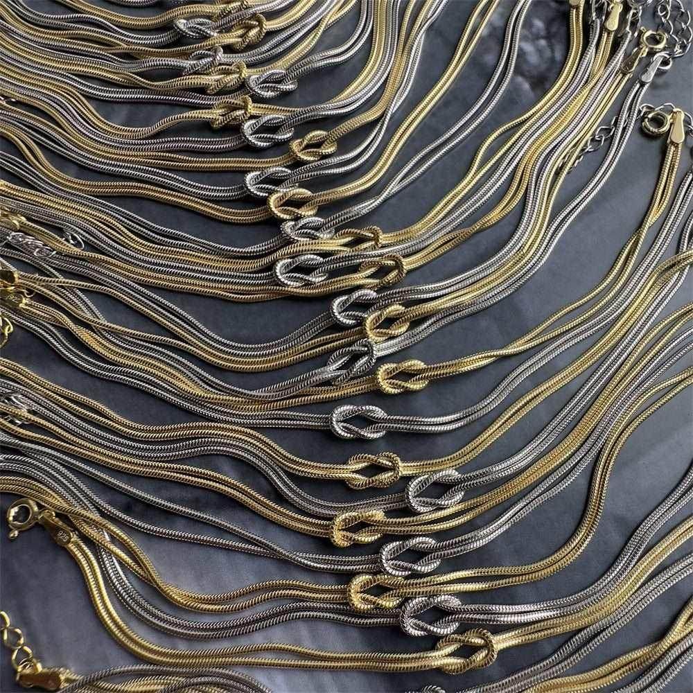 Stainless Steel Knot Necklace & Bracelet – Valentine's Gift - ZA-Zola