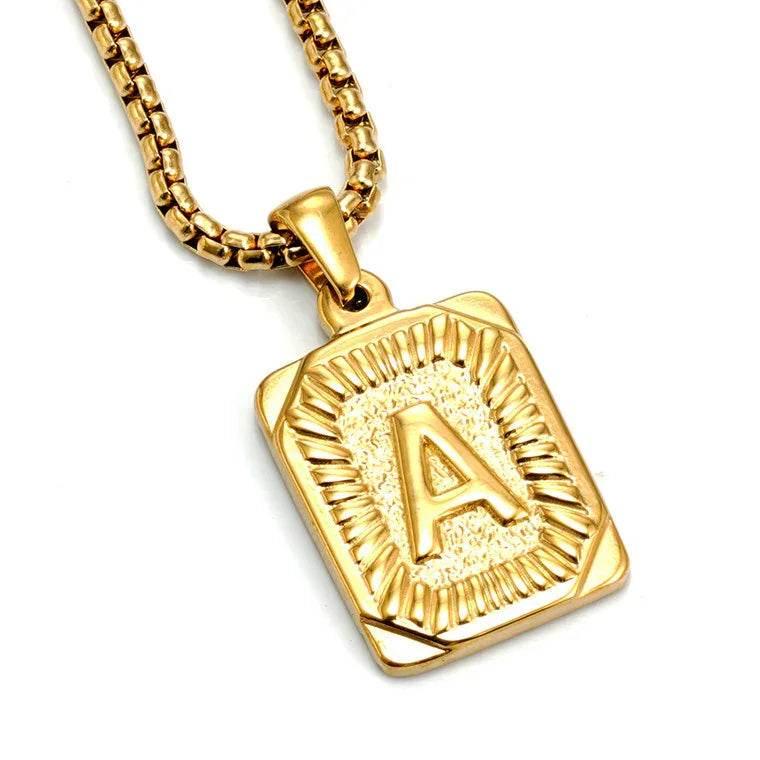 18K Gold Letter Pendant Pearl Chain Necklace - ZA-Zola