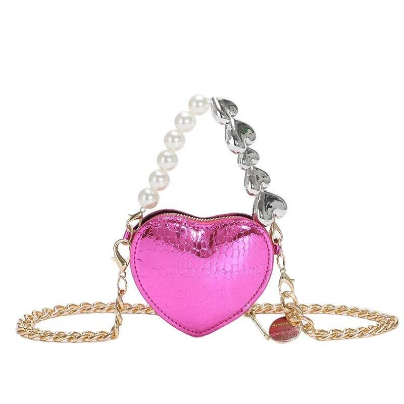 Mini Heart-Shaped Pearl Handbag | Cute Candy Color Bag - ZA-Zola