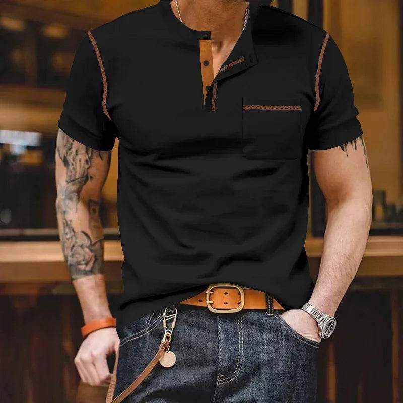 Men's Color Block Short Sleeve – Stylish & Comfortable! - ZA-Zola