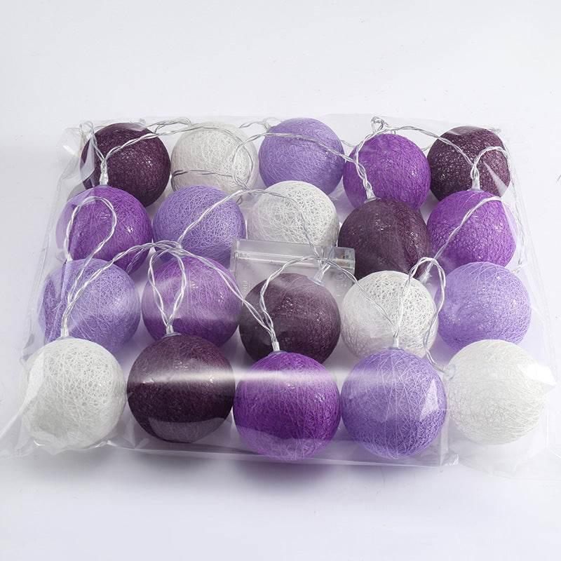 LED Ornamental Festoon Cotton Ball String Lights for Home Decor - ZA-Zola