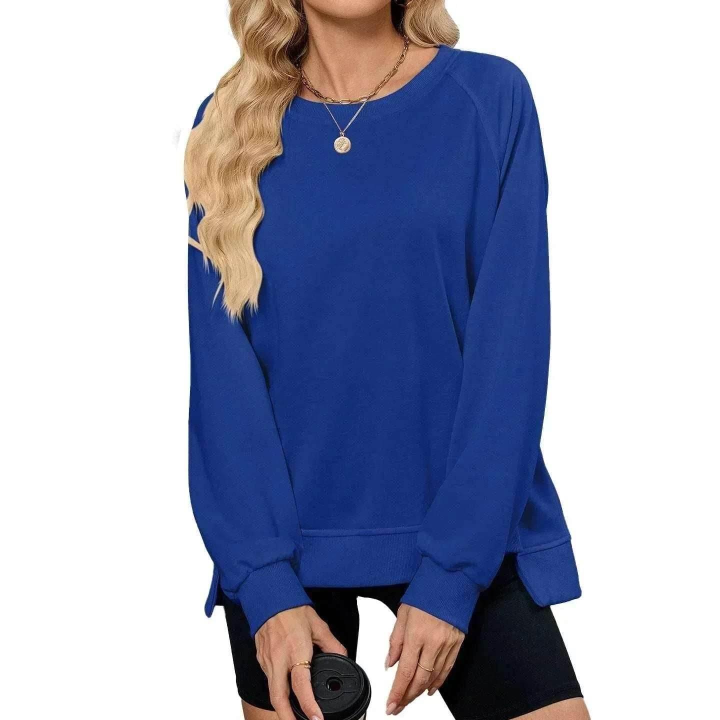 Women’s Loose Round Neck Sweatshirt Pullover - ZA-Zola