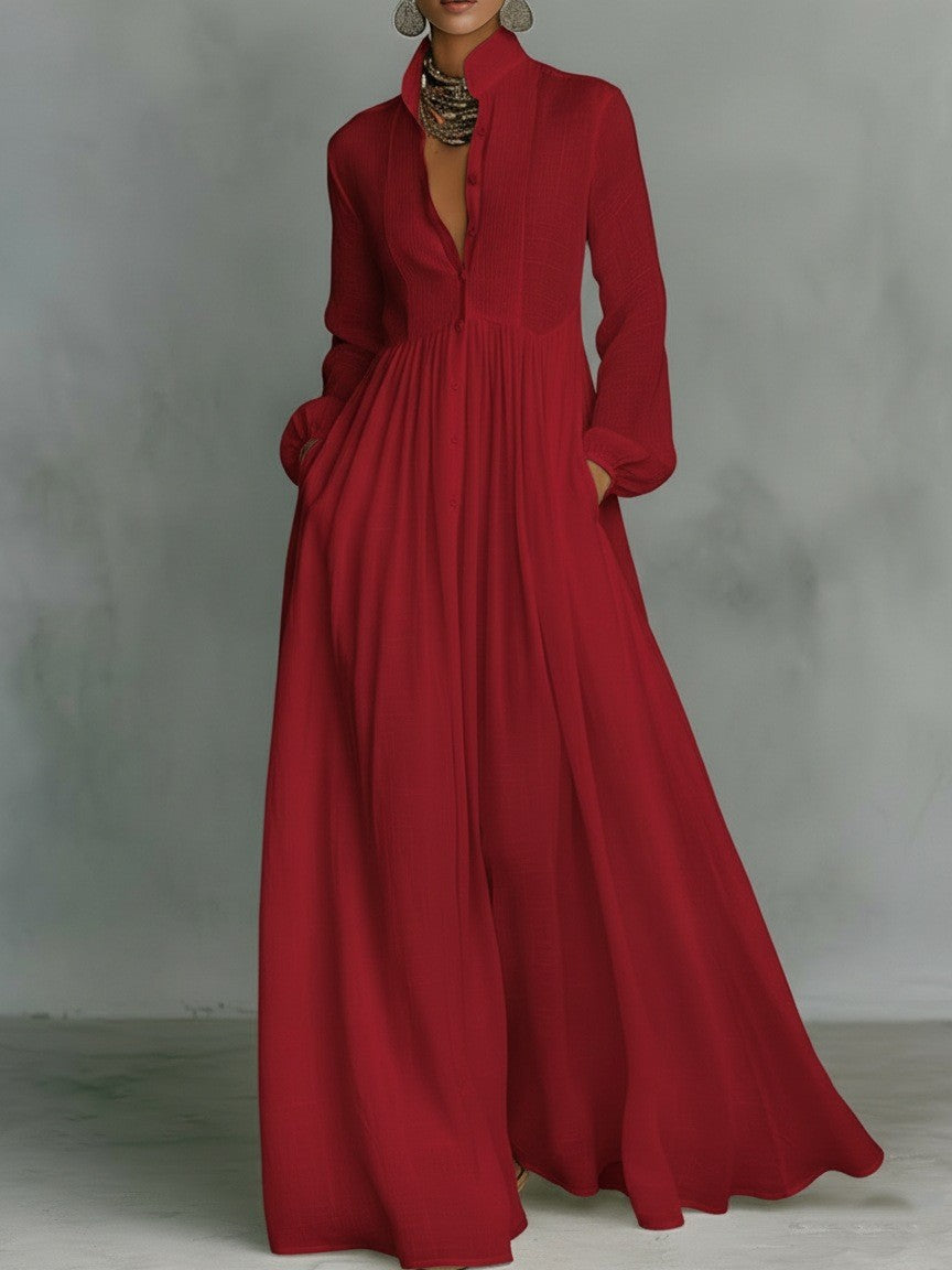 Red jumpsuit on a plain background