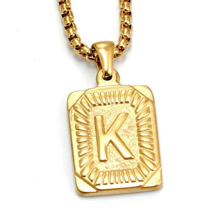 18K Gold Letter Pendant Pearl Chain Necklace - ZA-Zola