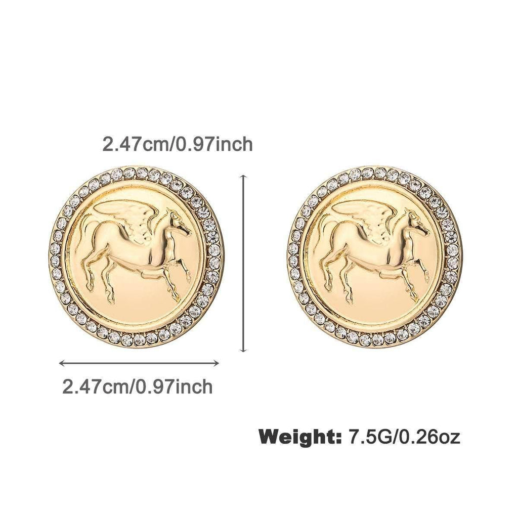 Pegasus Coin Necklace & Earrings Jewelry Set - ZA-Zola