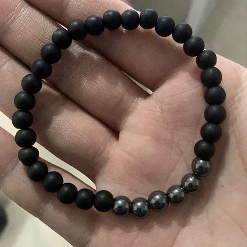 Crown Matte Black Copper Bead Bracelet Zircon - ZA-Zola