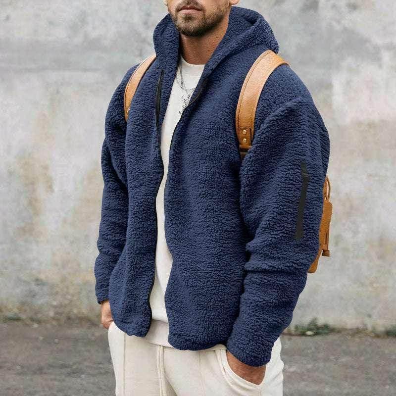 Plush Hooded Jacket – Men's Double-Sided Fleece Warm Coat - ZA-Zola