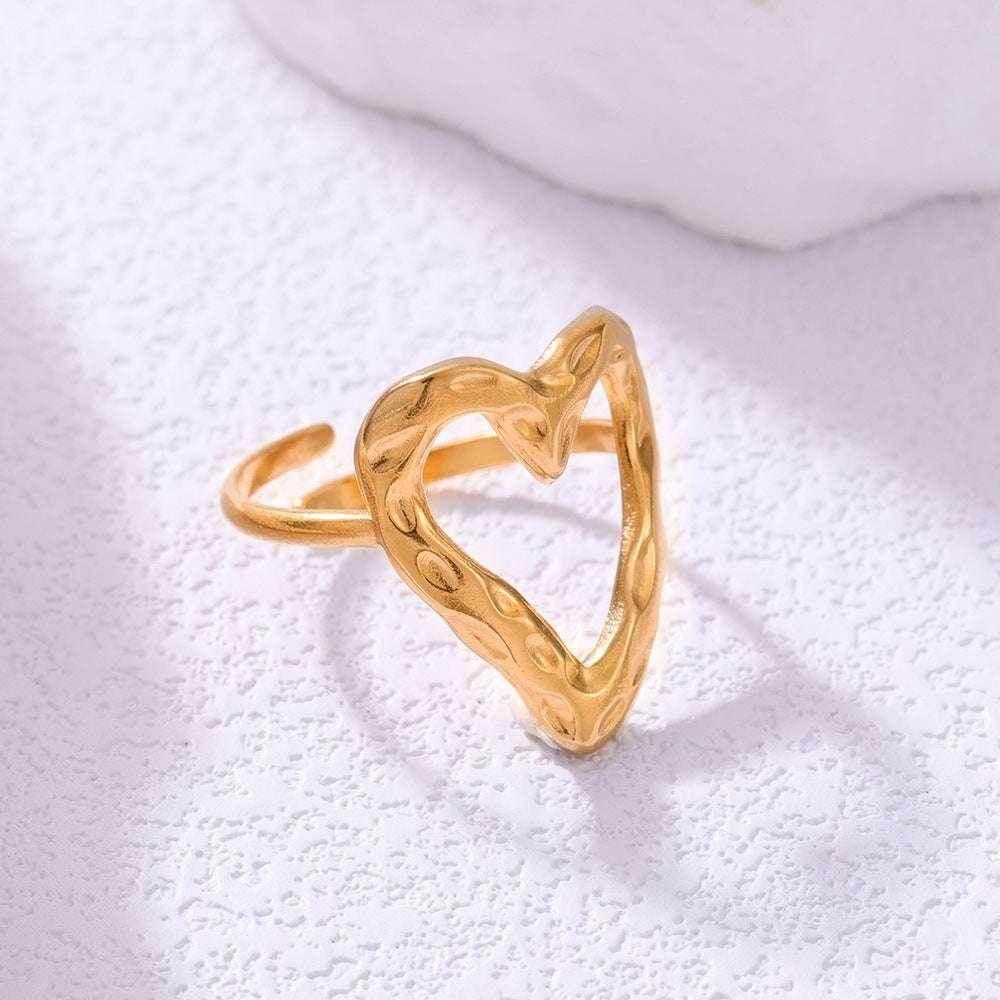 Retro Love Adjustable Stainless Steel Unisex Ring - ZA-Zola