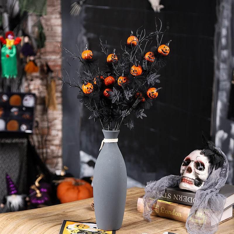 ZA-Zola Black Horror Pumpkin Twig Halloween Decor - ZA-Zola