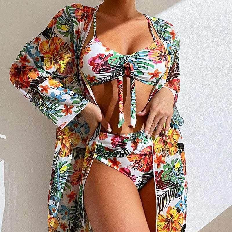 Women's Plus Size Bikini with Long Blouse Cover-Up | ZA-Zola - ZA-Zola