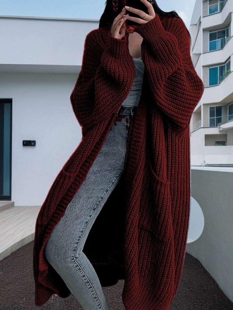 Women Knitted Cardigan | Long Loose Winter Sweater - ZA-Zola