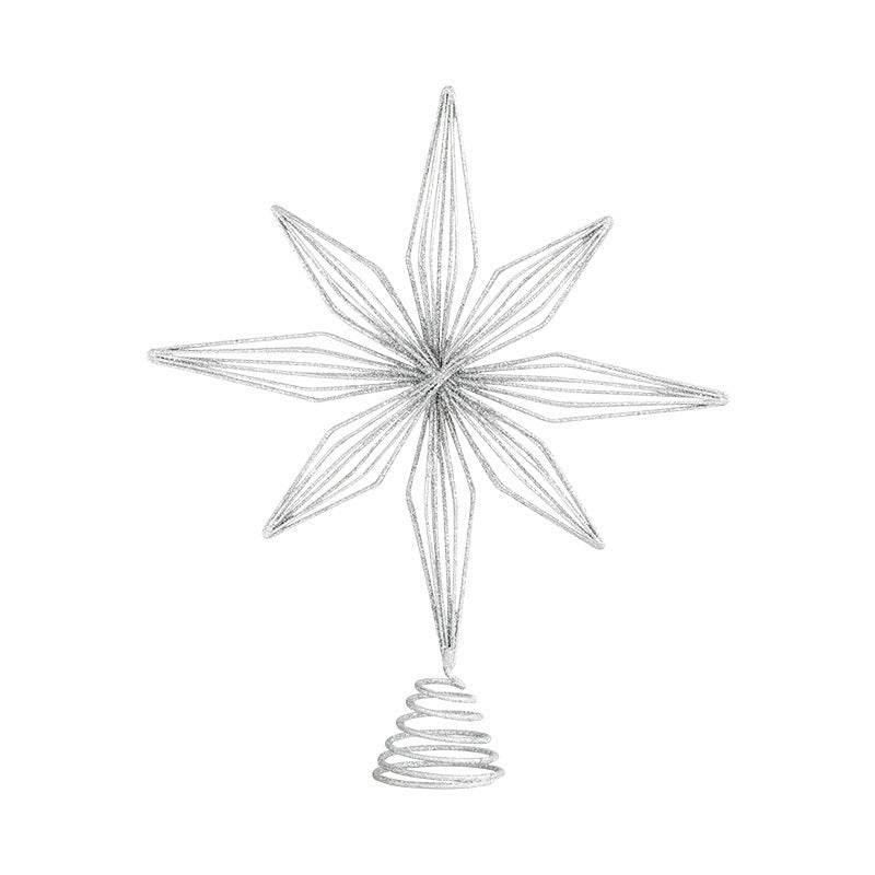 Eight Awn Star Christmas Decoration Ornament | Champagne & Silver - ZA-Zola