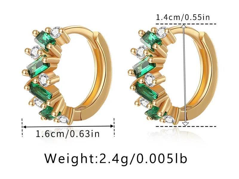 Emerald Zircon Leaf Ear Clip – Elegant & Modern Look - ZA-Zola