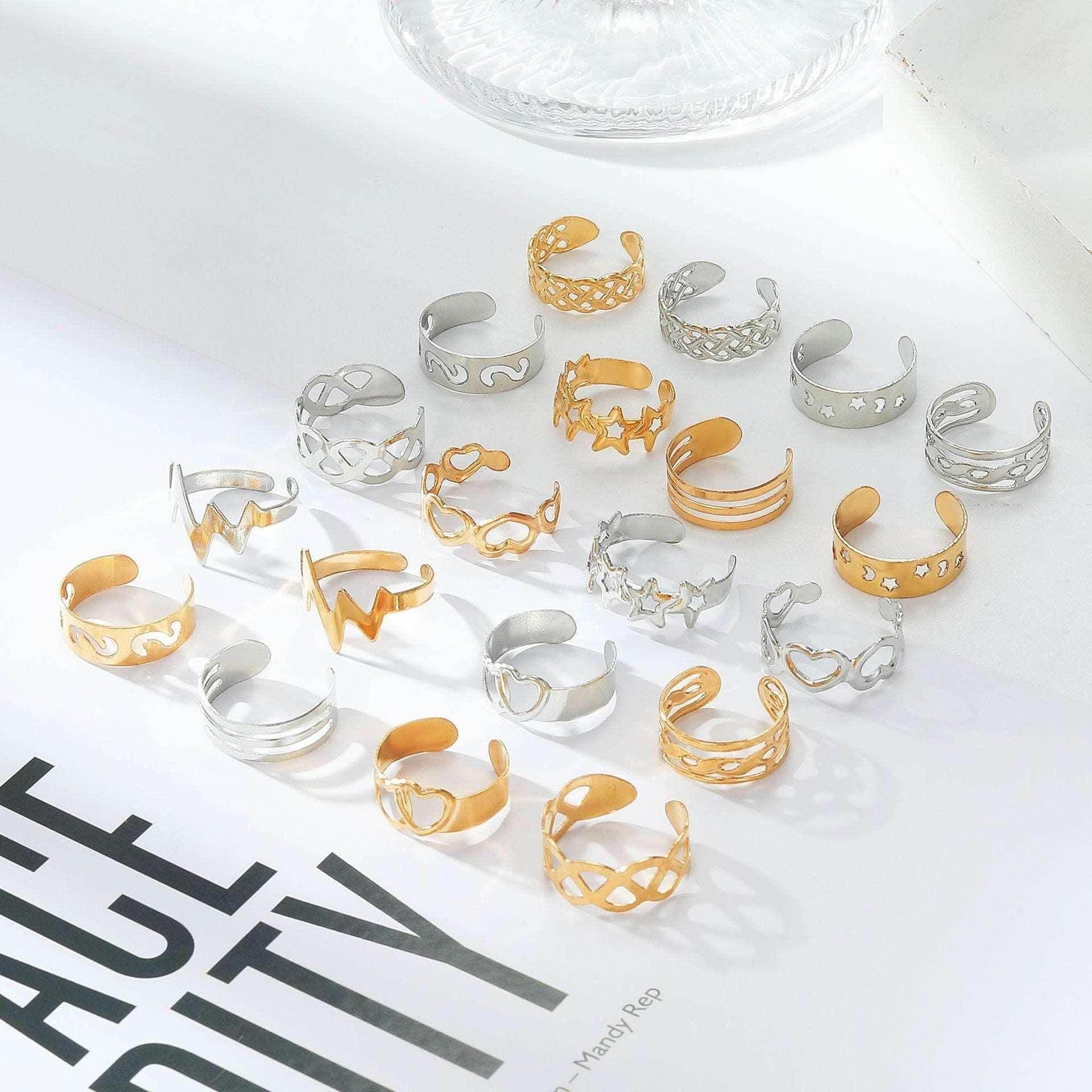 Shop 10-Piece Star Moon Toe Ring Set - Buy Now! - ZA-Zola