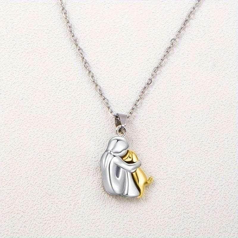 Girl and Dog Hug Necklace – Pet Love Jewelry Gift - ZA-Zola