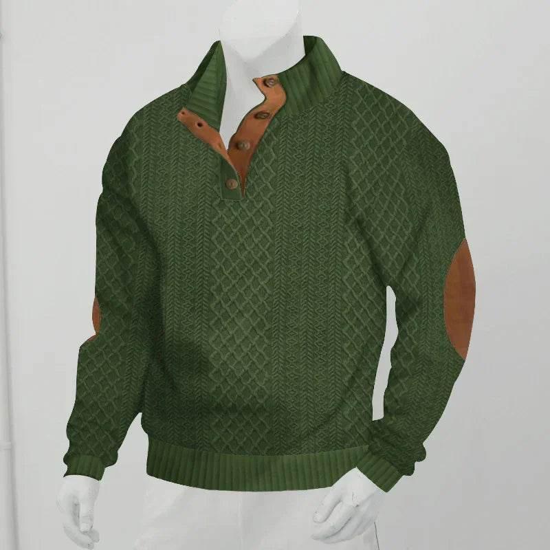 Stand Collar Jacquard Knitted Pullover Sweater - Men's - ZA-Zola