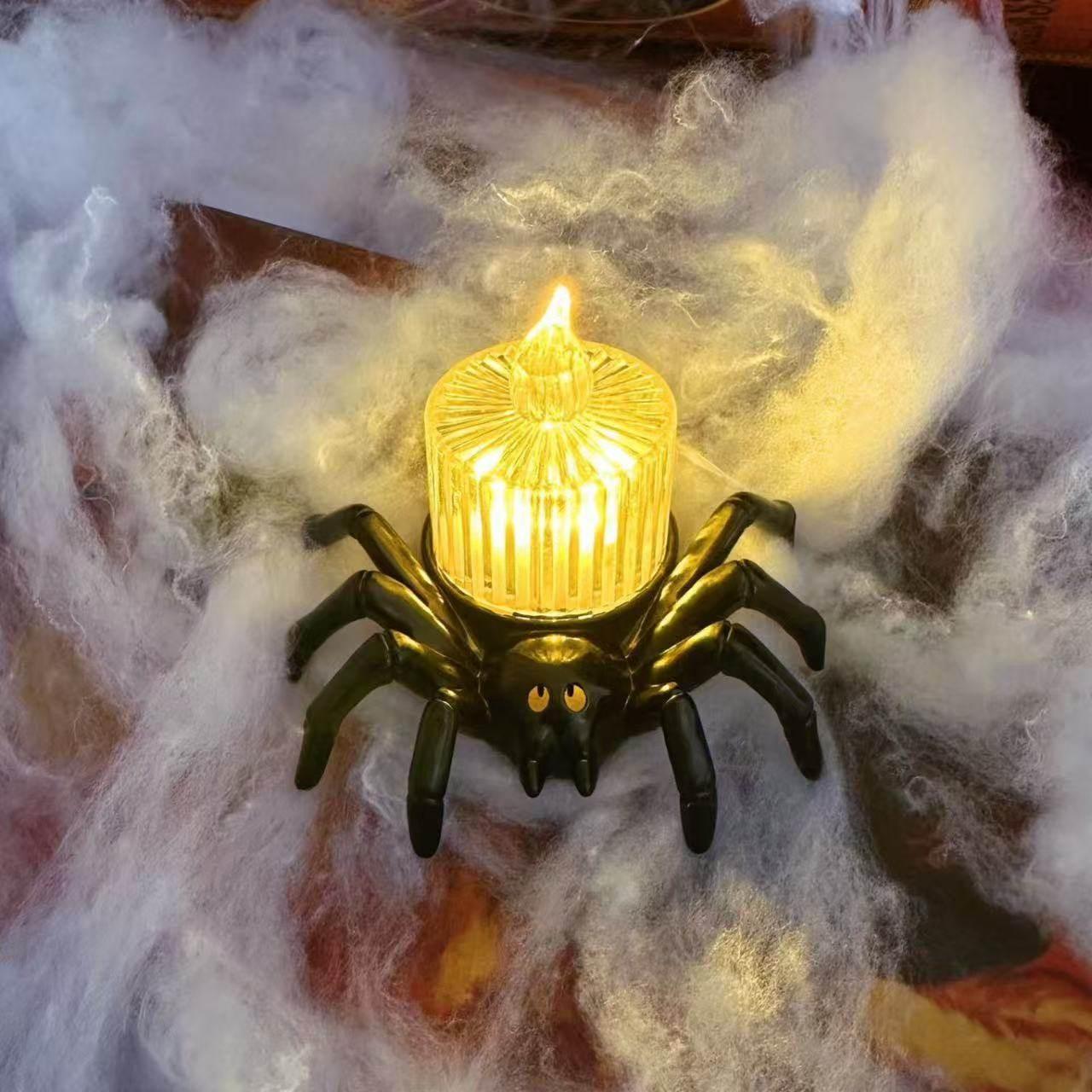 Halloween Pumpkin Spider Candle Light – Creepy Glow - ZA-Zola