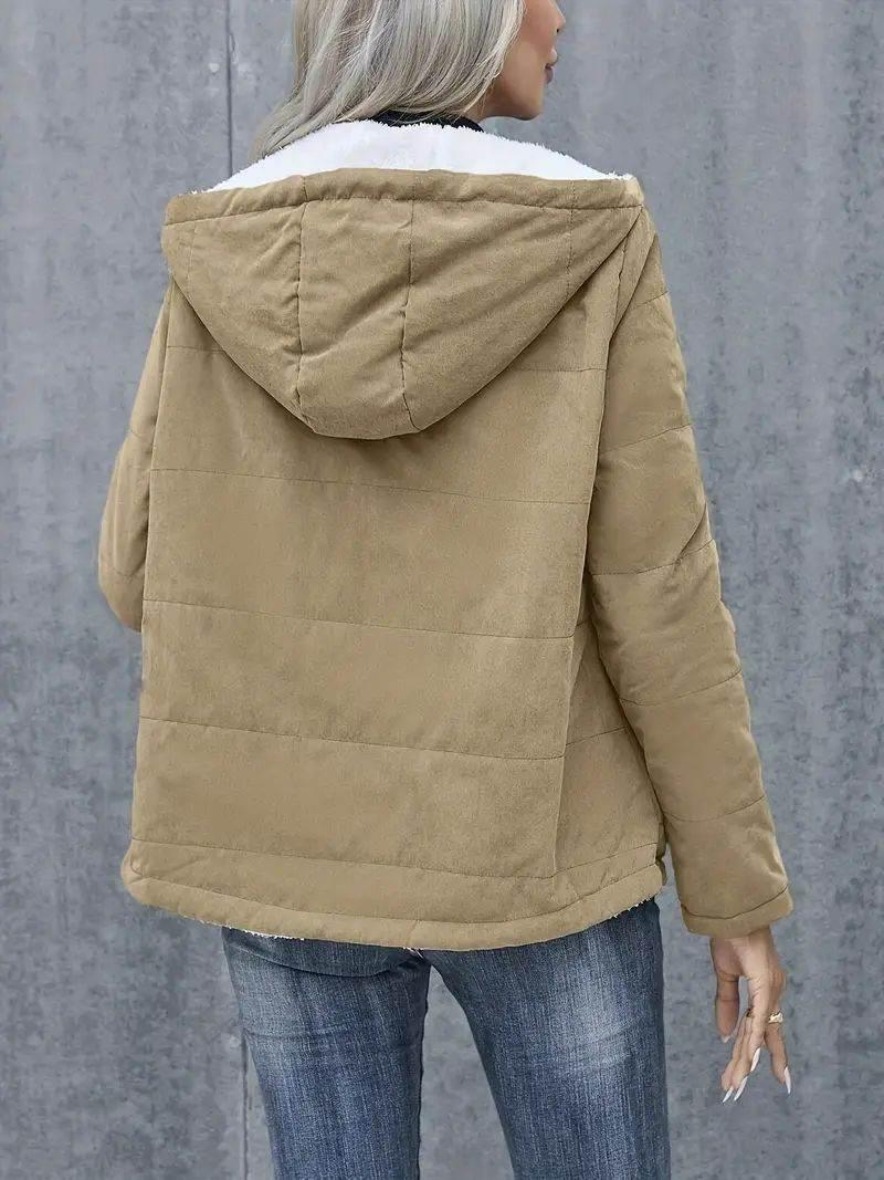 Fleece-lined Hooded Coat – Warm Preppy Winter Cotton Jacket Women - ZA-Zola