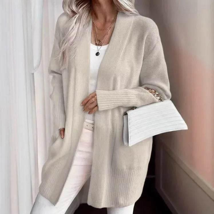 Plus Size Solid Knit Casual Cardigan Women - ZA-Zola