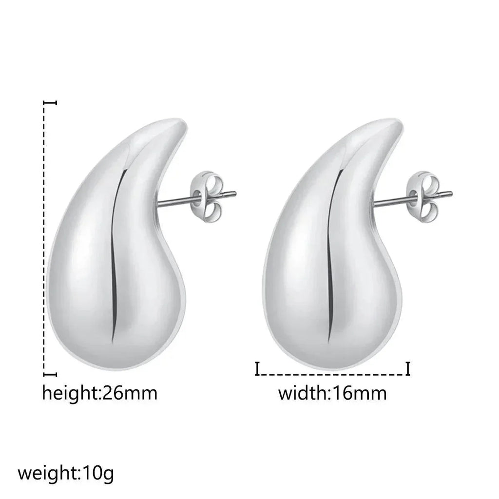Chubby Water Drop Stainless Steel Earrings – Shop Now! - ZA-Zola