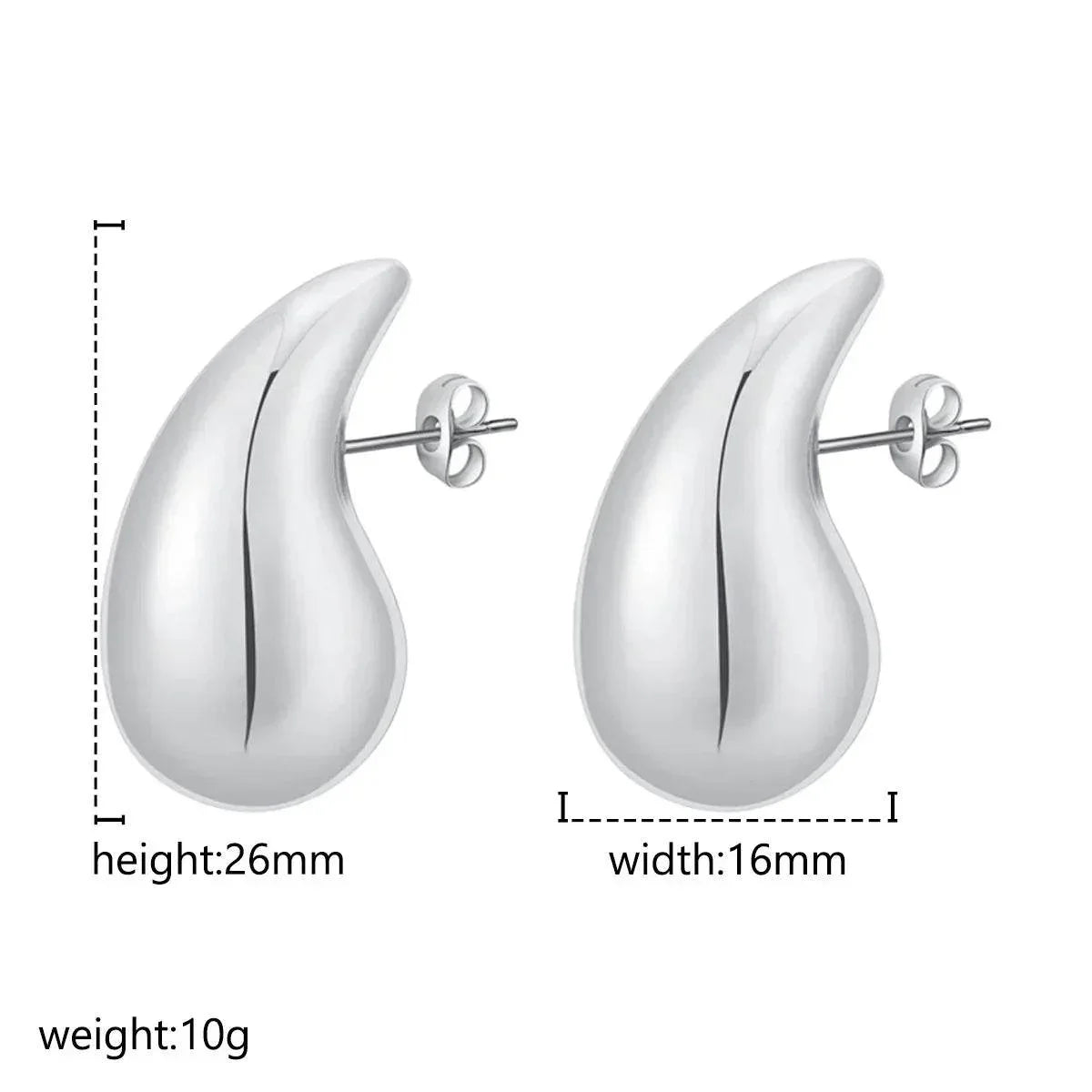 Chubby Water Drop Stainless Steel Earrings – Shop Now! - ZA-Zola